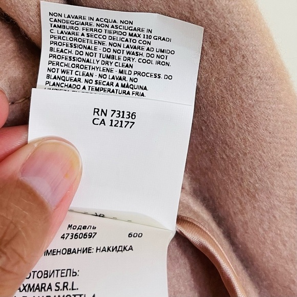 NWT MaxMara 100% Cashmere Wrap Coat One Size Pink Kimono hoodie Pockets - Picture 5 of 10